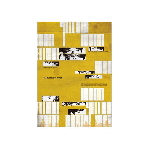 Yellow and white patterned product packaging with black and white images of a dog.